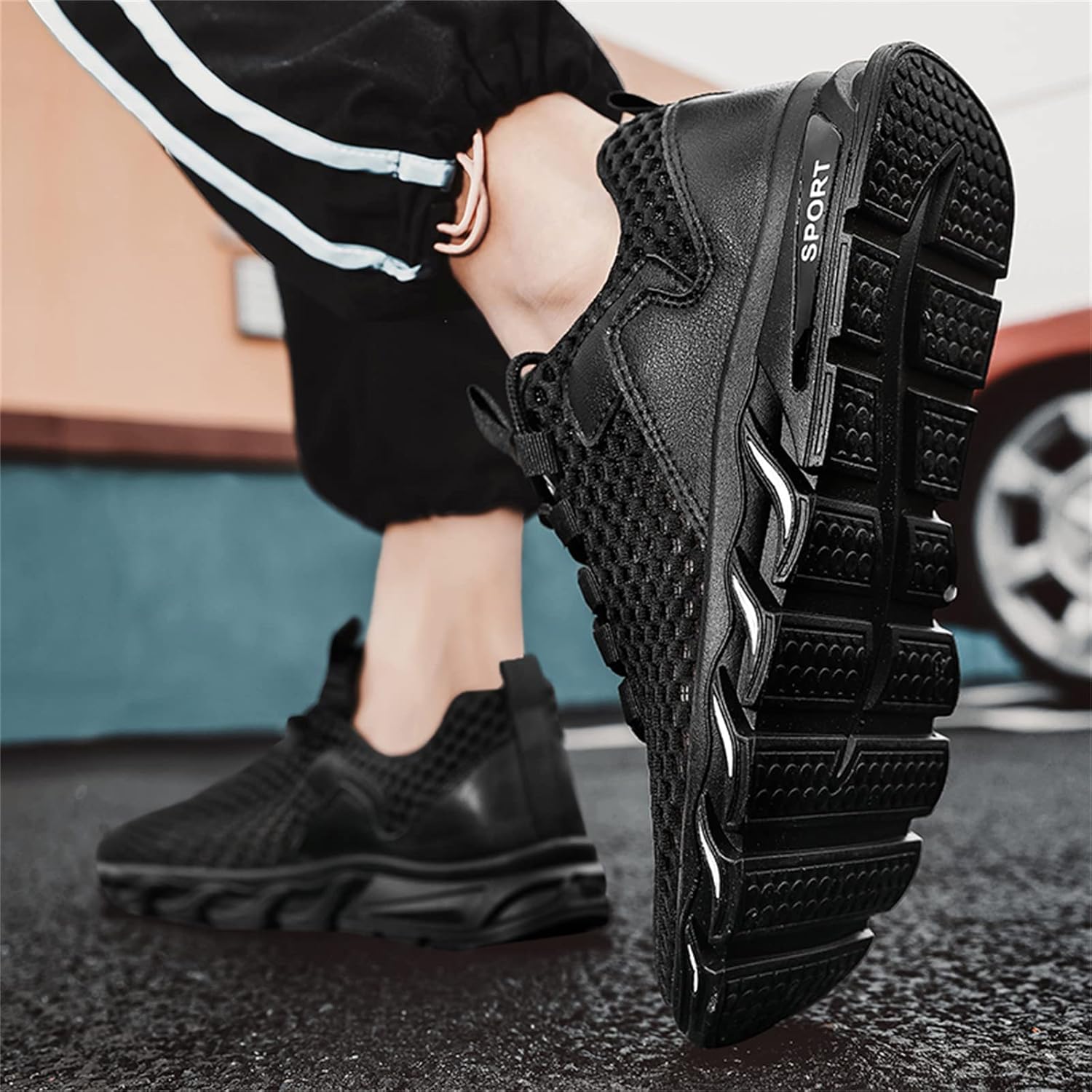 Men's Flyknit Mesh Breathable Sports Casual Shoes-caipcmall