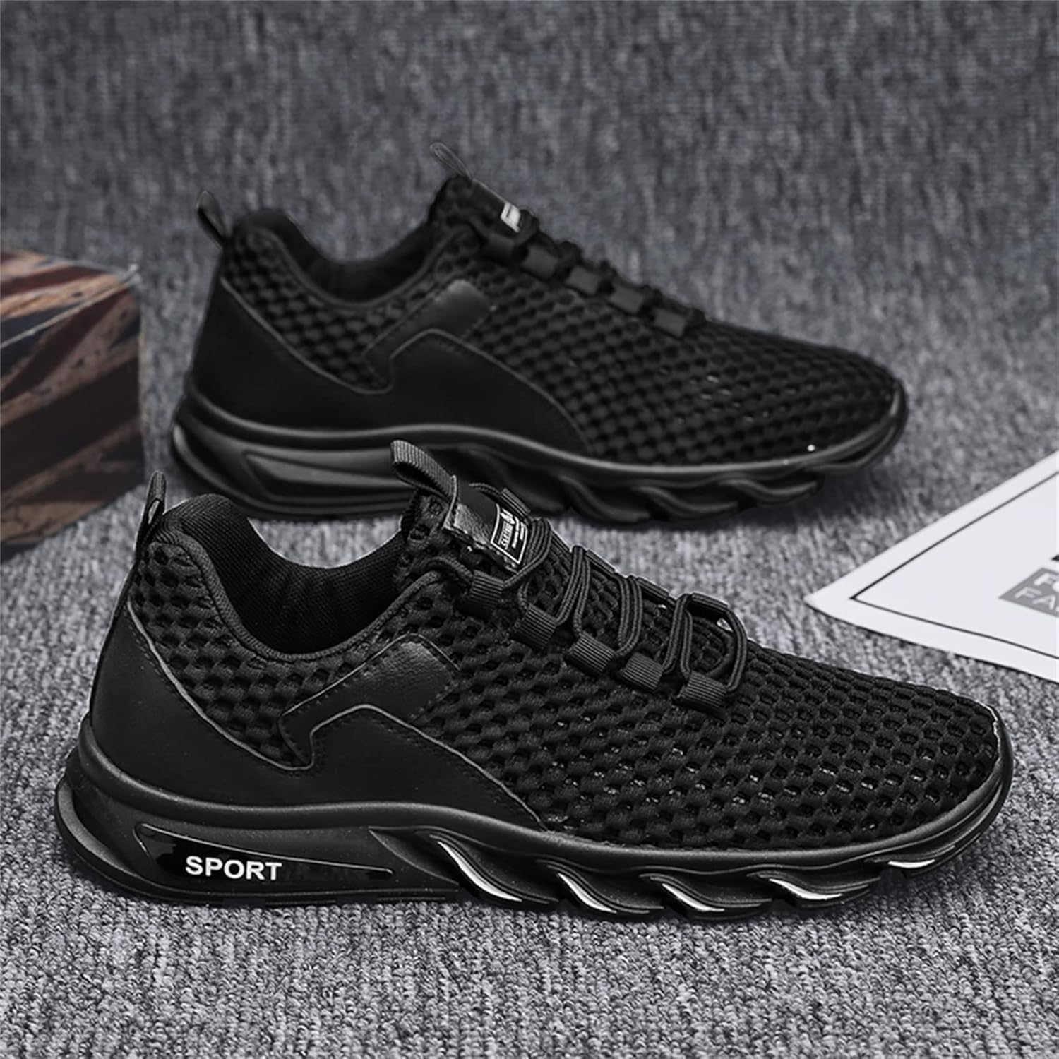 Men's Flyknit Mesh Breathable Sports Casual Shoes-caipcmall