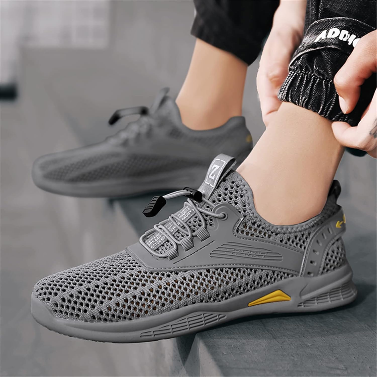 Men's Flyknit Mesh Breathable Sports Casual Shoes-caipcmall