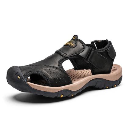 Men's Summer Breathable Leather Casual Outdoor Beach Sandals-caipcmall