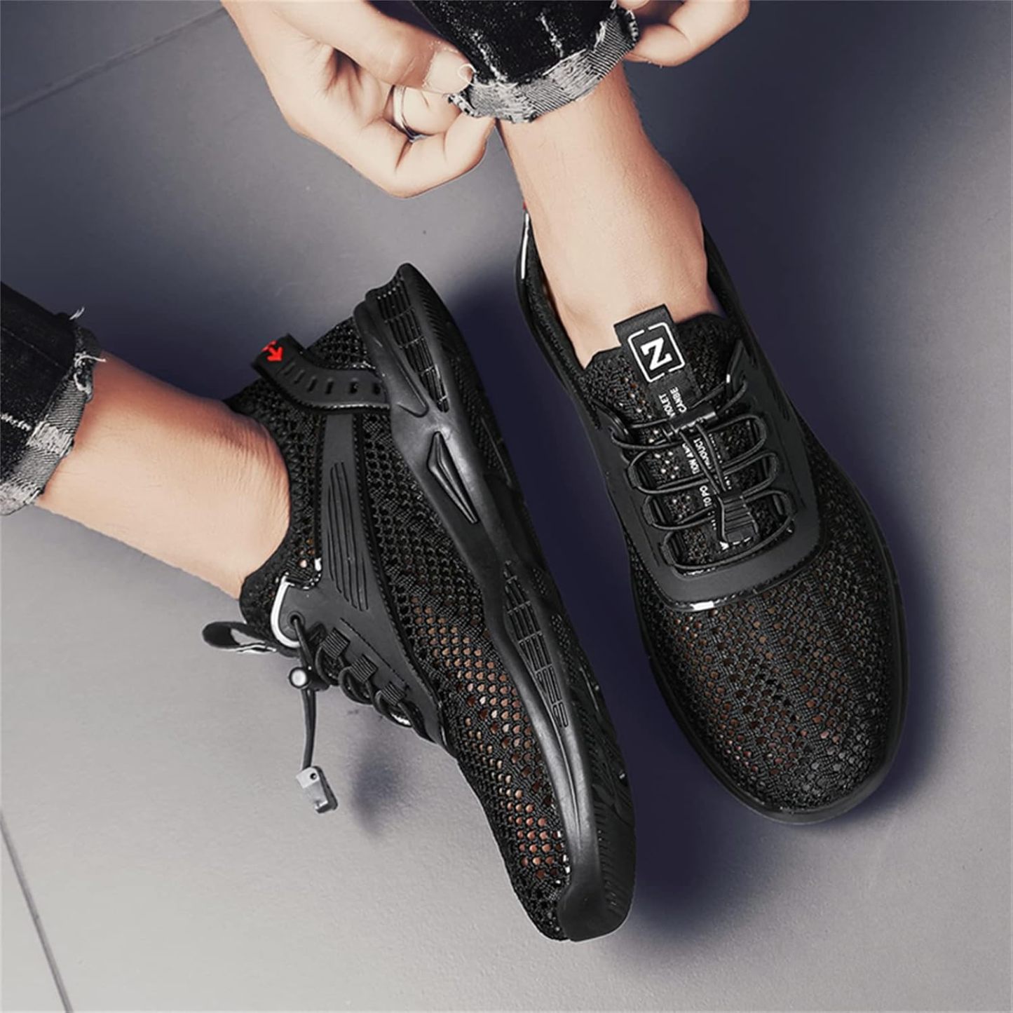 Men's Flyknit Mesh Breathable Sports Casual Shoes-caipcmall