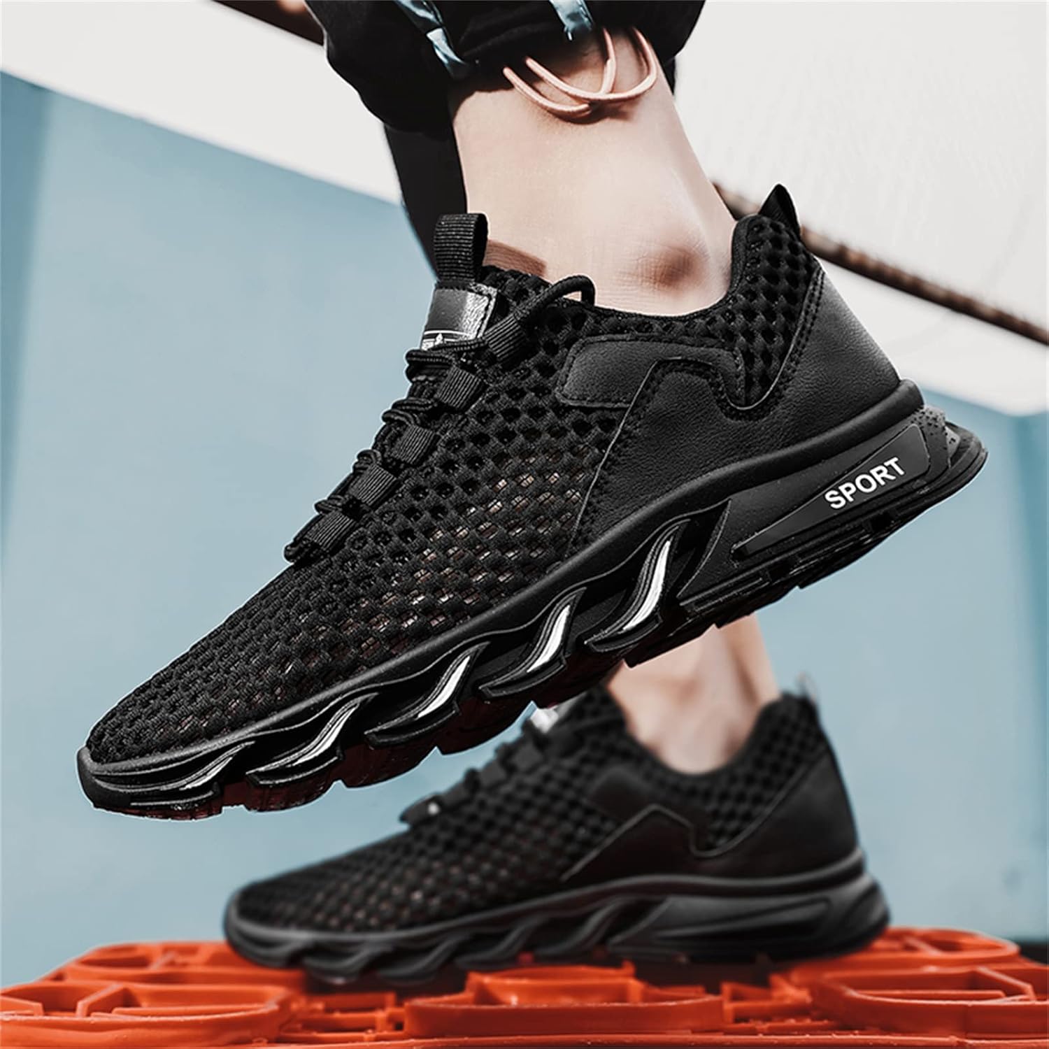 Men's Flyknit Mesh Breathable Sports Casual Shoes-caipcmall