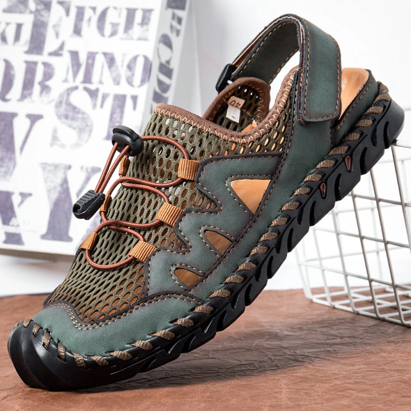 Men's Summer Outdoor Hand Stitching Breathable Mesh Casual Soft Sandals-caipcmall