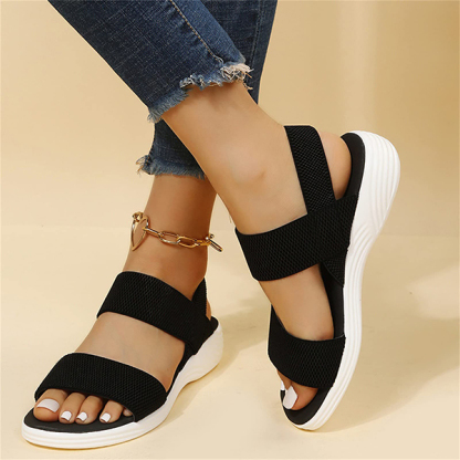 Womens Comfy Breathable Knit Sandals Casual Stretch Open Toe Walking Shoes