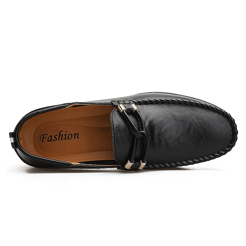 Genuine Leather Comfy Casual Business Slip On Loafer Moccasins Shoes-caipcmall