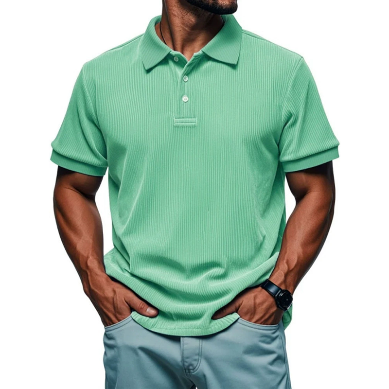 MARCO LUCA | Men's loose short-sleeved lapel shirt