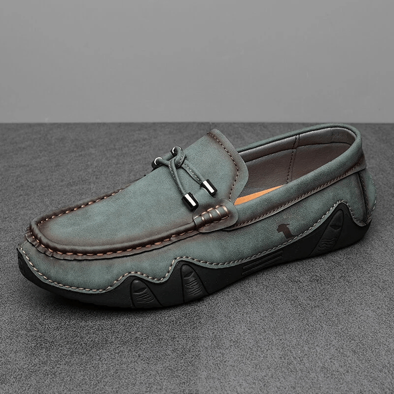 🎉 Mens Genuine Leather Breathable Soft Sole Casual Slip On Loafers