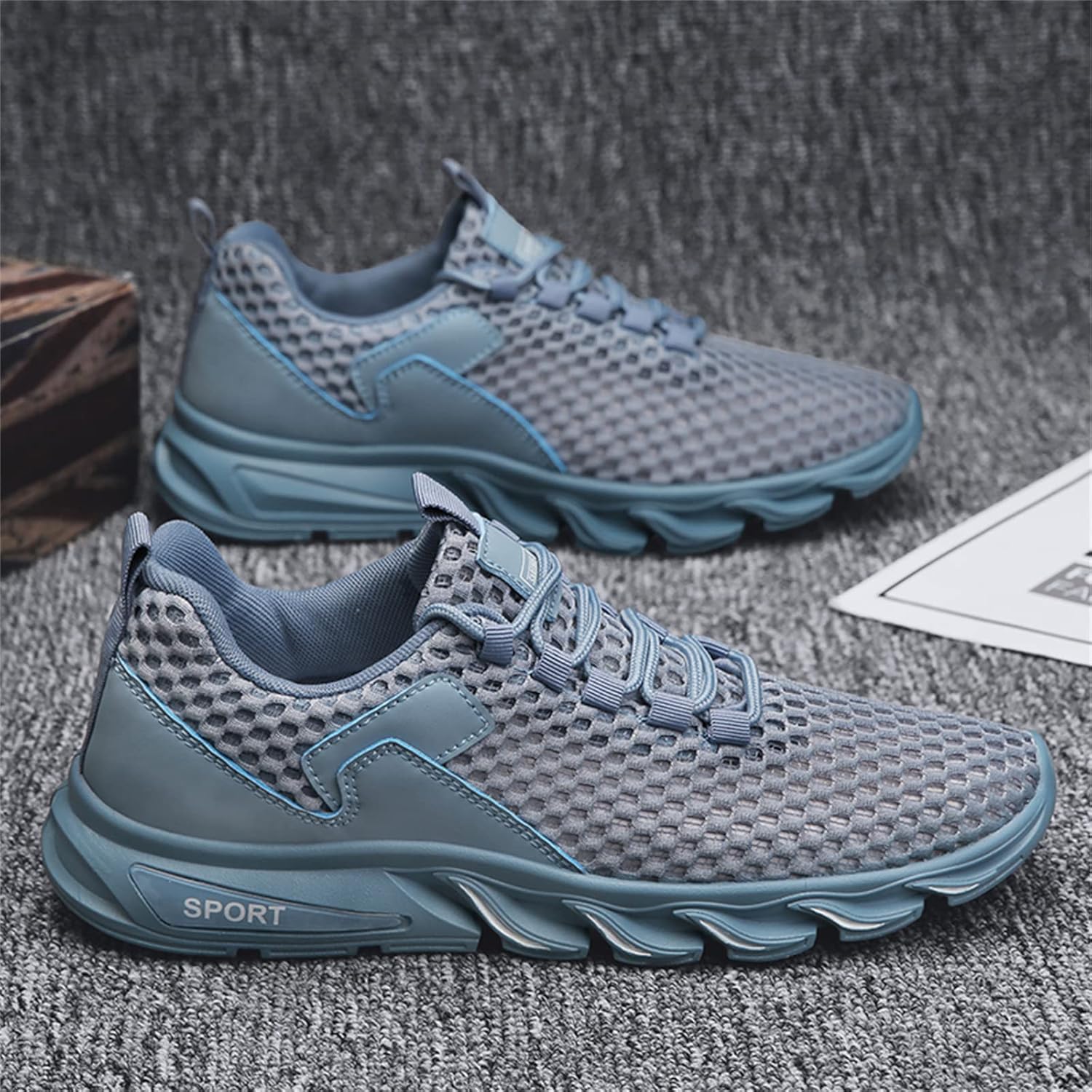 Men's Flyknit Mesh Breathable Sports Casual Shoes-caipcmall