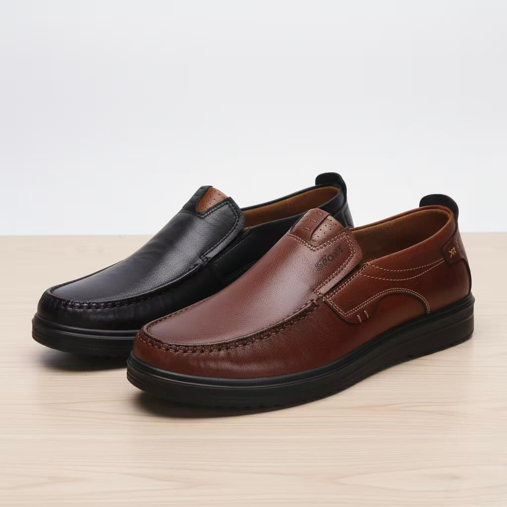 Last Day 50% OFF🔥Men's Premium Leather Lightweight Hands Free Slip-on Loafers