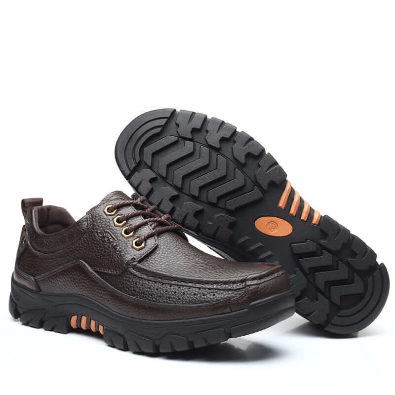 Mens Waterproof Non Slip Soft Sole Casual Genuine Leather Oxfords-caipcmall