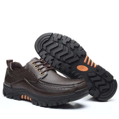 Mens Waterproof Non Slip Soft Sole Casual Genuine Leather Oxfords-caipcmall
