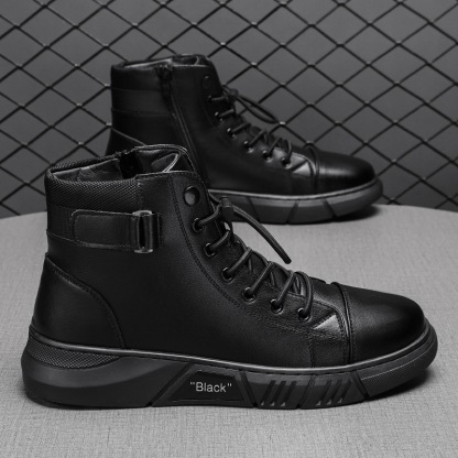 Men's Casual Versatile Genuine Leather Ankle Boots-caipcmall