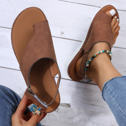 2023 Womens Summer Peep Super Comfortable Vintage Leather Sandals