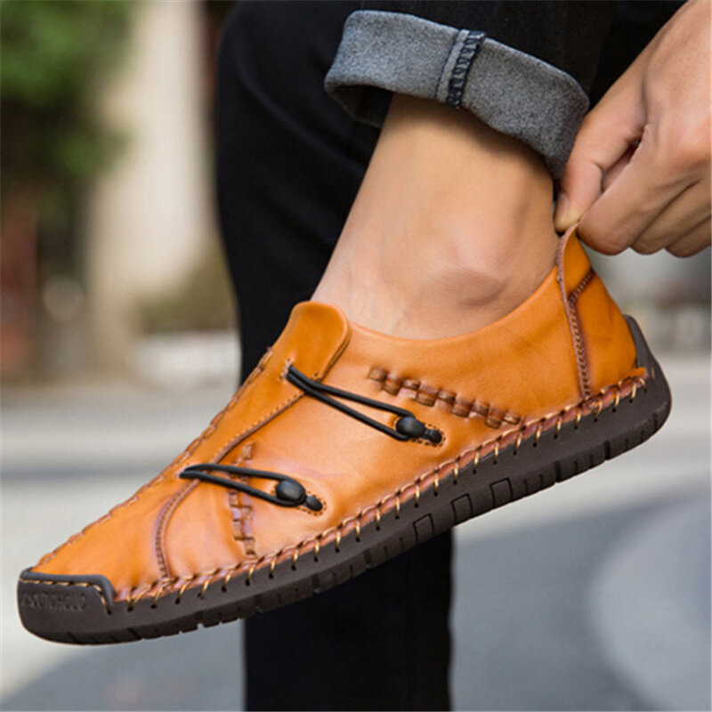 2023S Mens Genuine Leather Comfy Soft Sole Slip On Loafers-caipcmall