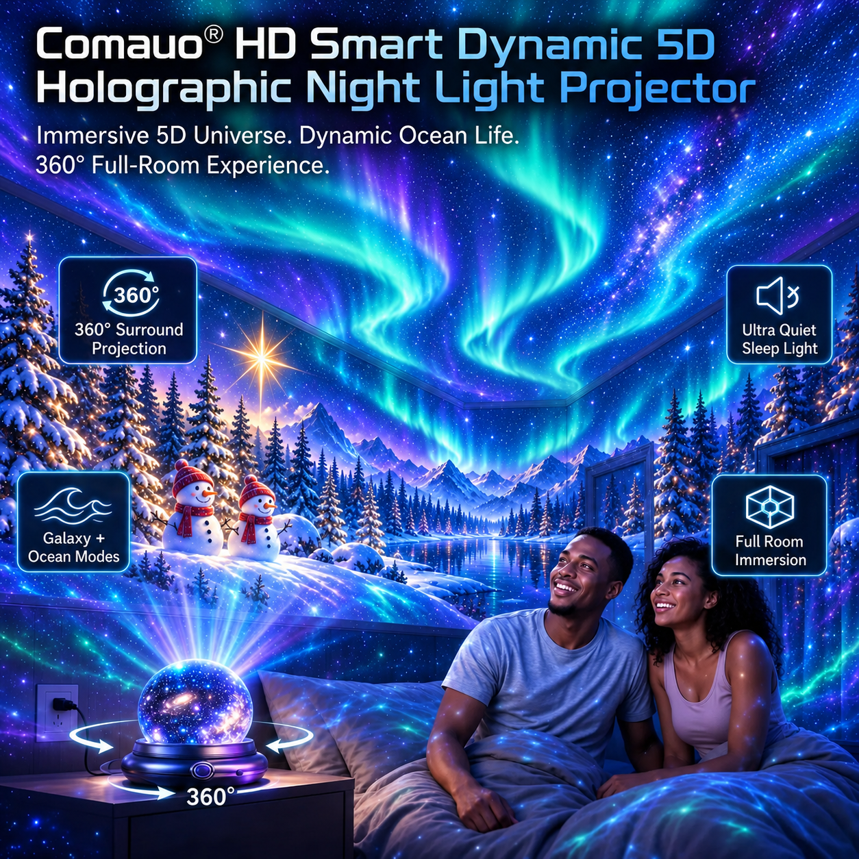 5D Mini Galaxy Star Projector