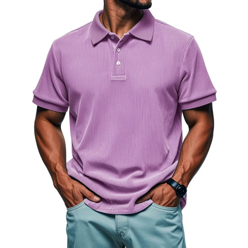 MARCO LUCA | Men's loose short-sleeved lapel shirt