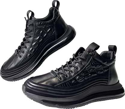 Men's Crocodile Print Height Lifting Non-Slip Casual Sneakers-caipcmall