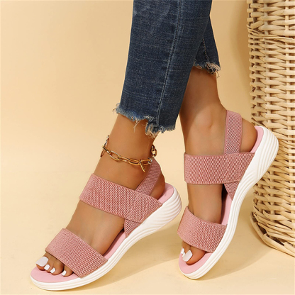 Womens Comfy Breathable Knit Sandals Casual Stretch Open Toe Walking Shoes