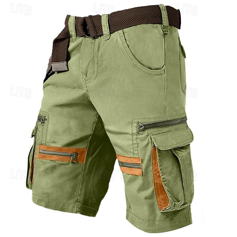 Men's outdoor multi-pocket cropped overalls