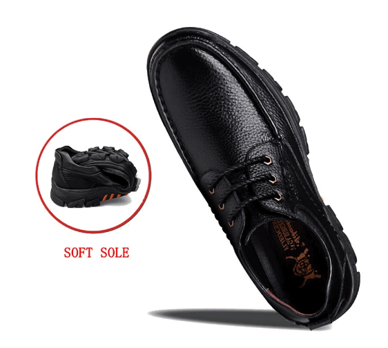 Mens Waterproof Non Slip Soft Sole Casual Genuine Leather Oxfords-caipcmall