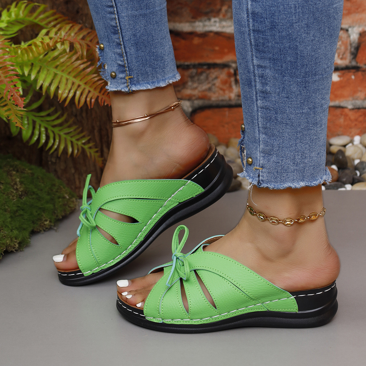 2024 Vintage Premium Orthopedic Open Toe Summer Wedges Platform Sandals