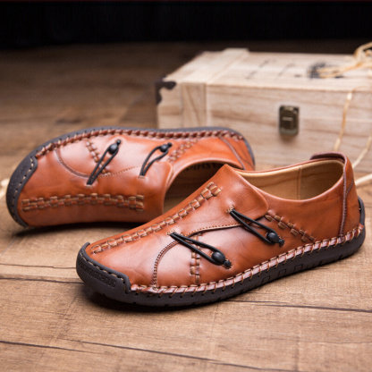 2023S Mens Genuine Leather Comfy Soft Sole Slip On Loafers-caipcmall