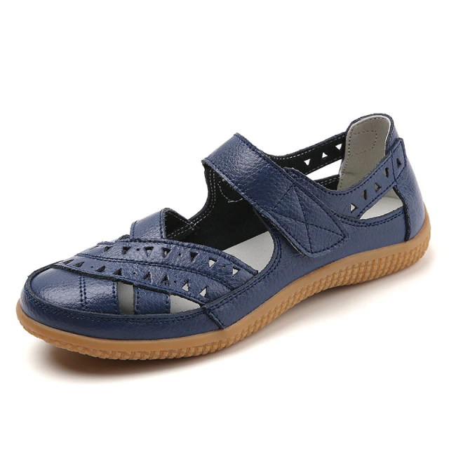 Alegria Women's Flat Leather Loafer Black Shoes