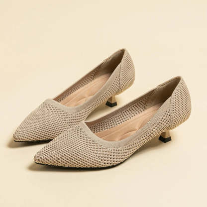 Orthoture's Casual Knit Kitten Heel Pumps for Women-caipcmall
