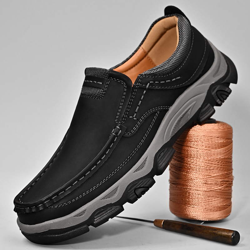 ⏰Promotion 50% OFF - Men's Orthopedic Walking Shoes Genuine Leather Slip On Loafers