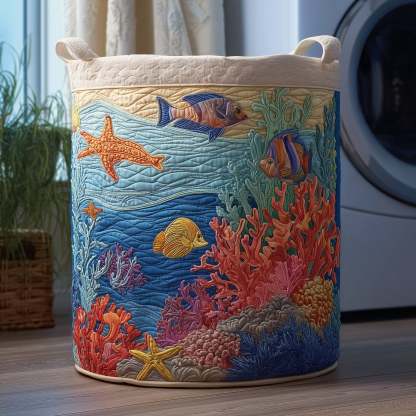 Beautiful Ocean Quilted Laundry Basket GFTOXM146