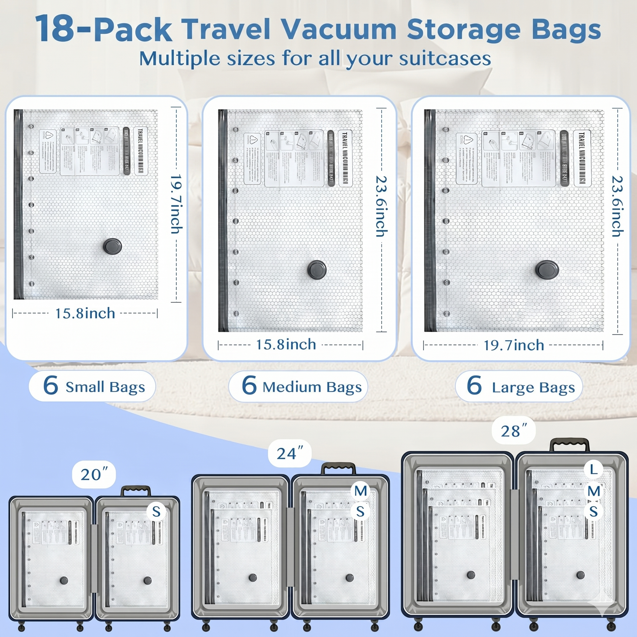 Wireless Portable Vacuum Storage Bag Set