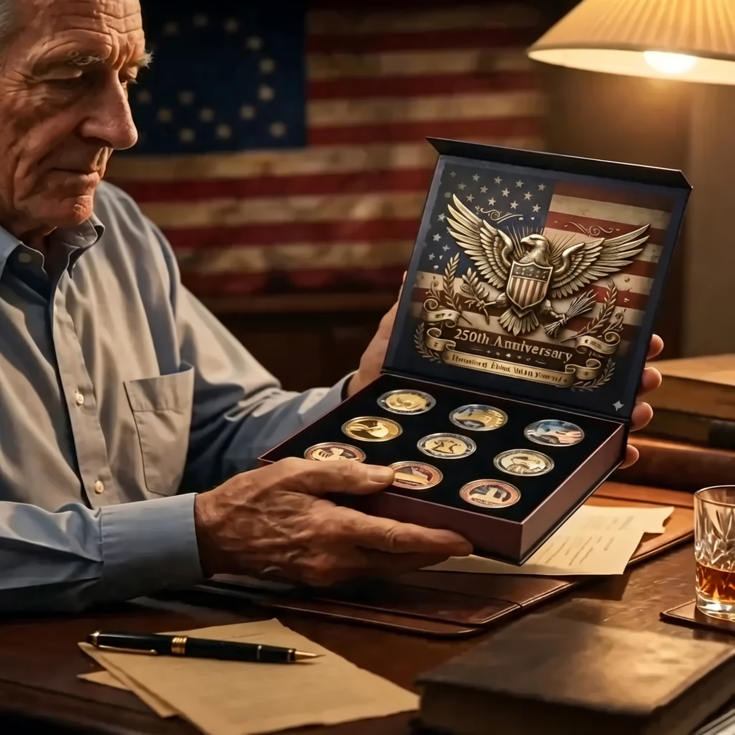 🔥LAST DAY 50% OFF✨9PCS USA 250th Anniversary Commemorative Coin Gift Set
