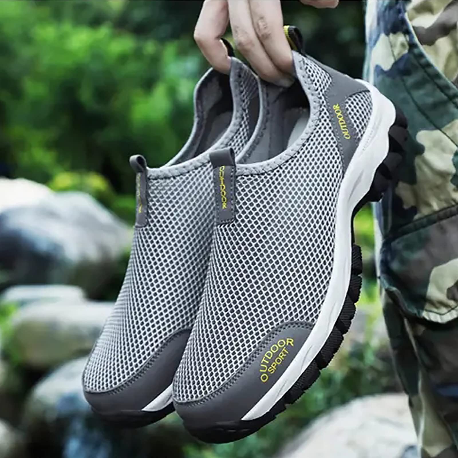 Men's Comfy Summer Hollow Out Breathable Mesh Casual Walking Shoes-caipcmall