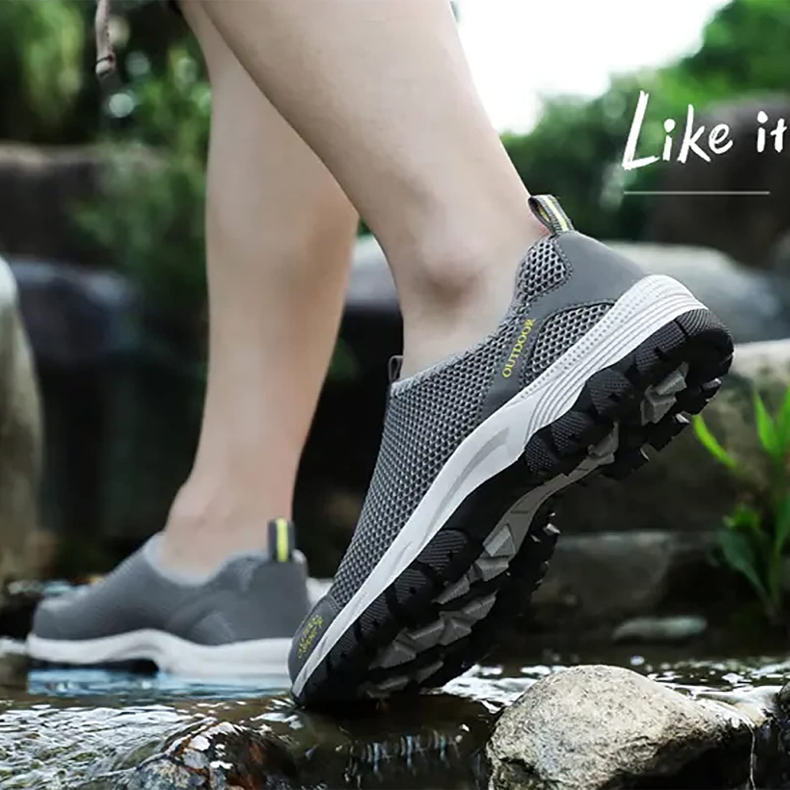 Men's Comfy Summer Hollow Out Breathable Mesh Casual Walking Shoes-caipcmall