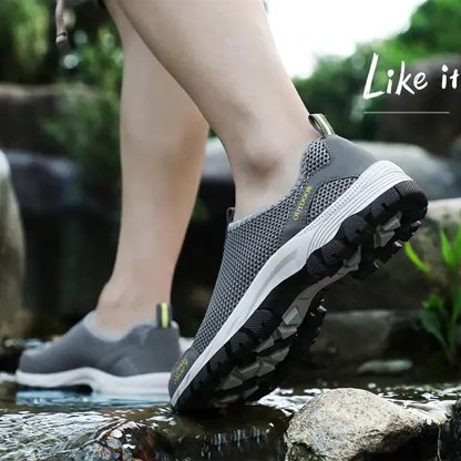 Men's Comfy Summer Hollow Out Breathable Mesh Casual Walking Shoes-caipcmall