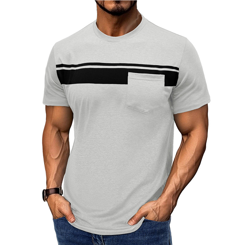 MARCO LUCA | Men's short-sleeved round neck T-shirt with stripe print