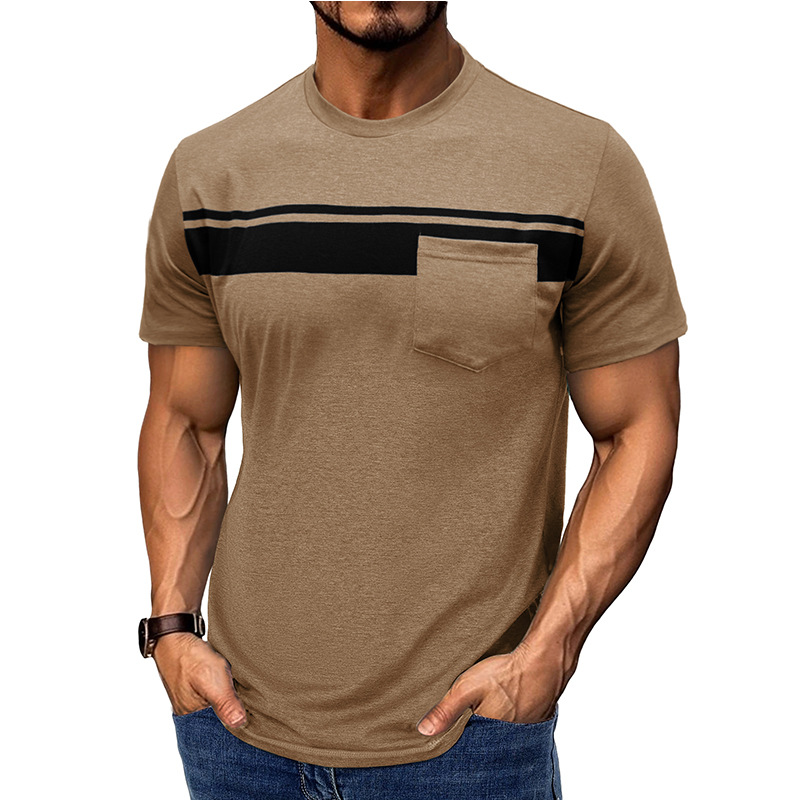 MARCO LUCA | Men's short-sleeved round neck T-shirt with stripe print