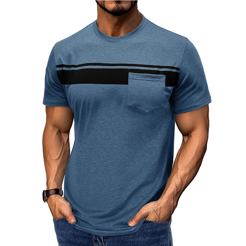 MARCO LUCA | Men's short-sleeved round neck T-shirt with stripe print