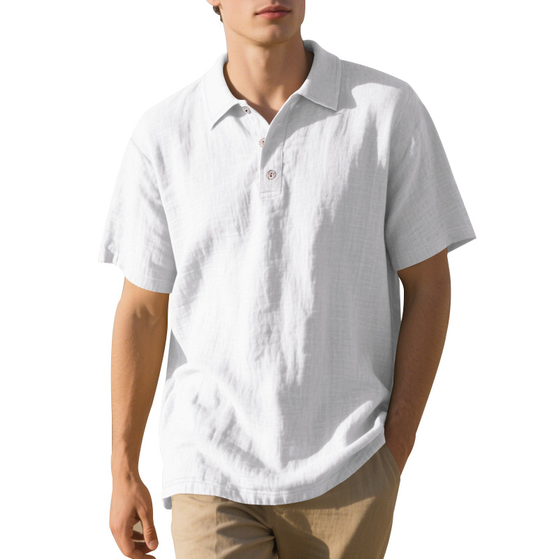 MARCO LUCA | Loose Linen Lapel POLO Shirt
