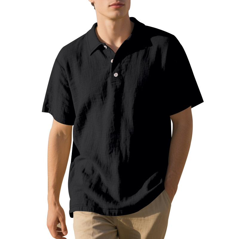 MARCO LUCA | Loose Linen Lapel POLO Shirt