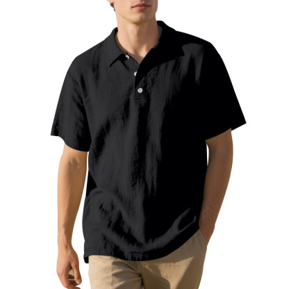 MARCO LUCA | Loose Linen Lapel POLO Shirt