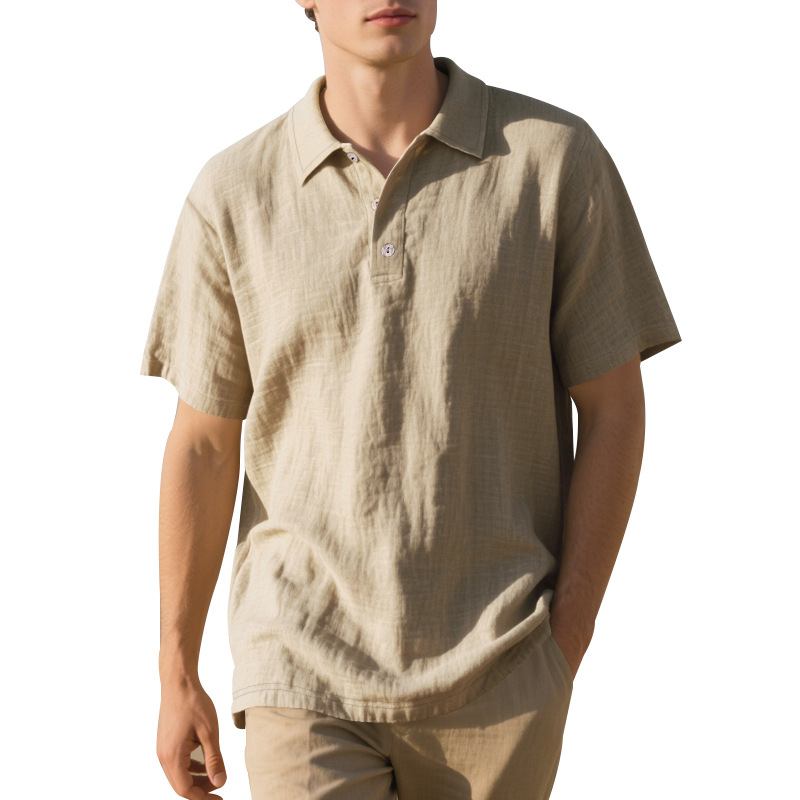 MARCO LUCA | Loose Linen Lapel POLO Shirt