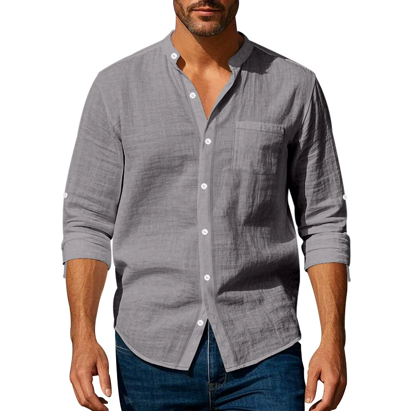 MARCO LUCA | Casual Men's Linen Breathable Long Sleeve Shirt