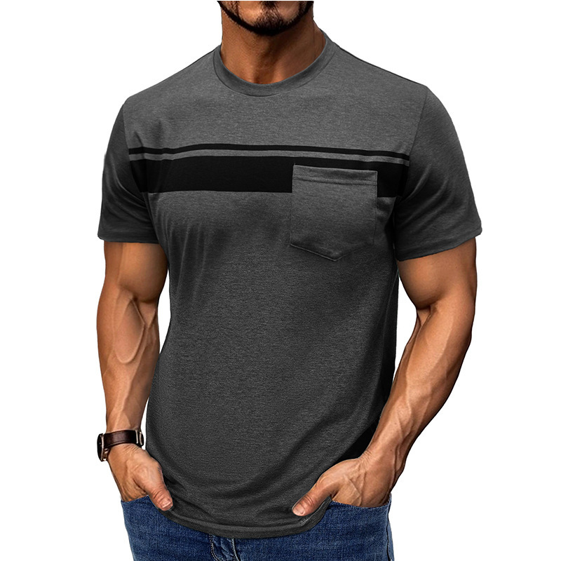 MARCO LUCA | Men's short-sleeved round neck T-shirt with stripe print