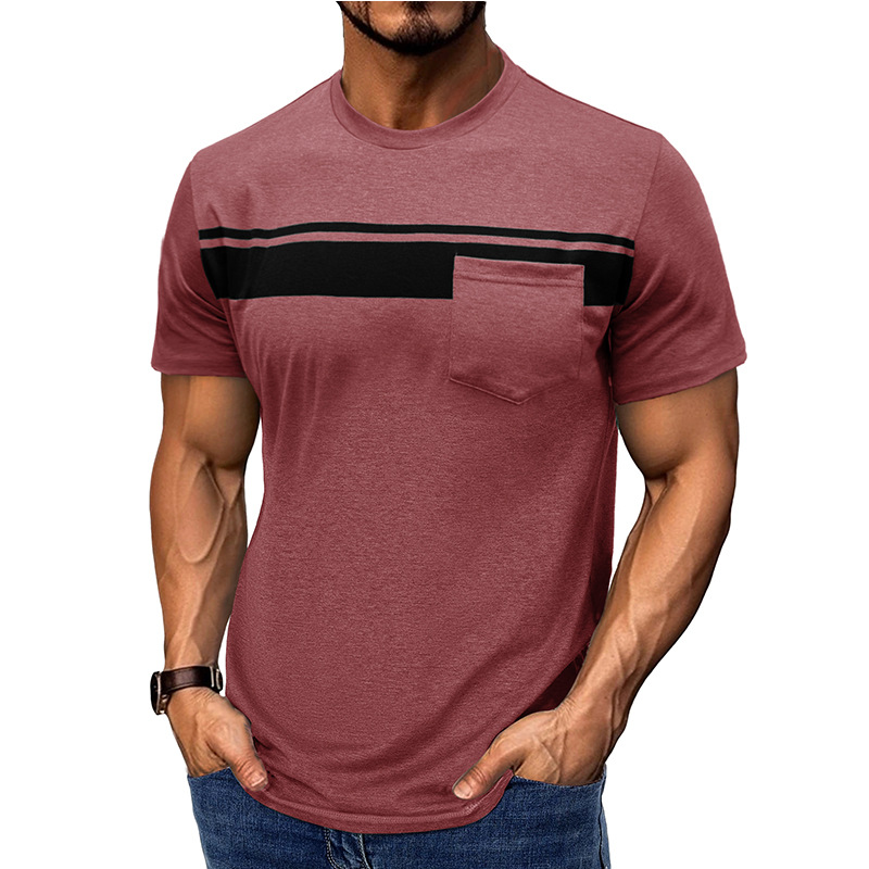 MARCO LUCA | Men's short-sleeved round neck T-shirt with stripe print