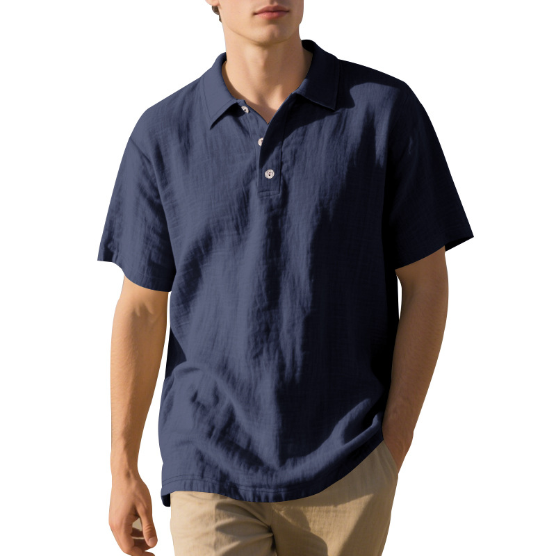 MARCO LUCA | Loose Linen Lapel POLO Shirt