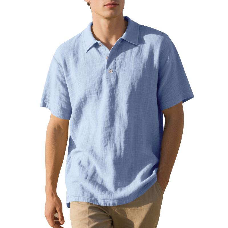 MARCO LUCA | Loose Linen Lapel POLO Shirt
