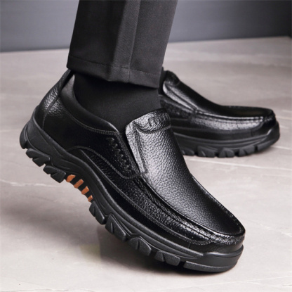 Mens Genuine Leather Waterproof Non-slip Soft Insole Casual Shoes-caipcmall