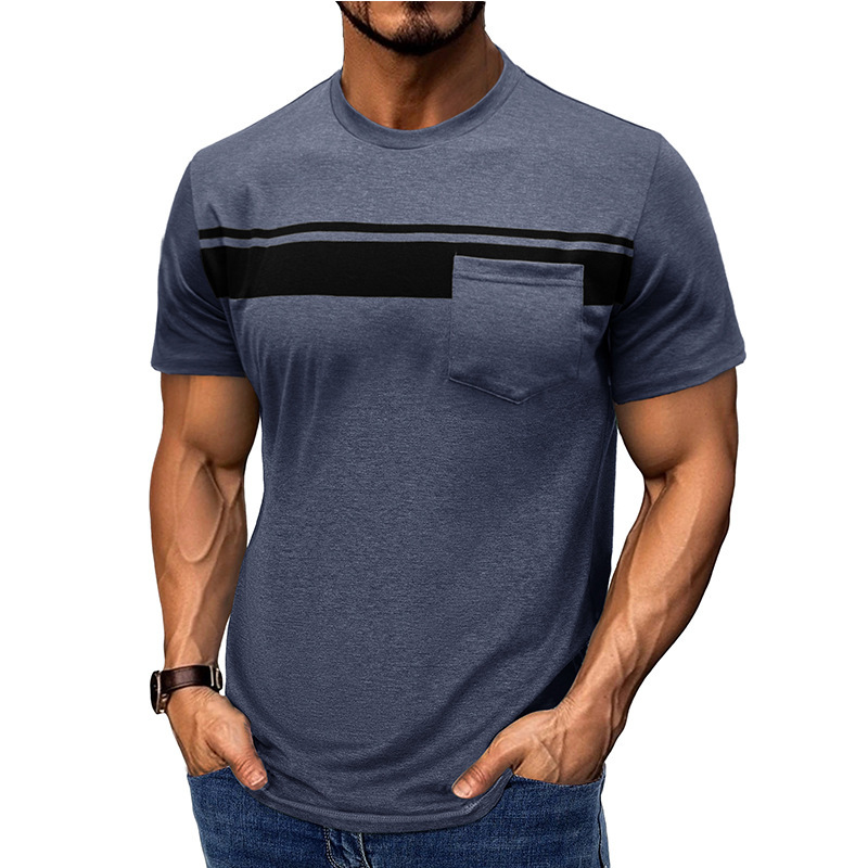 MARCO LUCA | Men's short-sleeved round neck T-shirt with stripe print