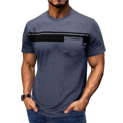 MARCO LUCA | Men's short-sleeved round neck T-shirt with stripe print